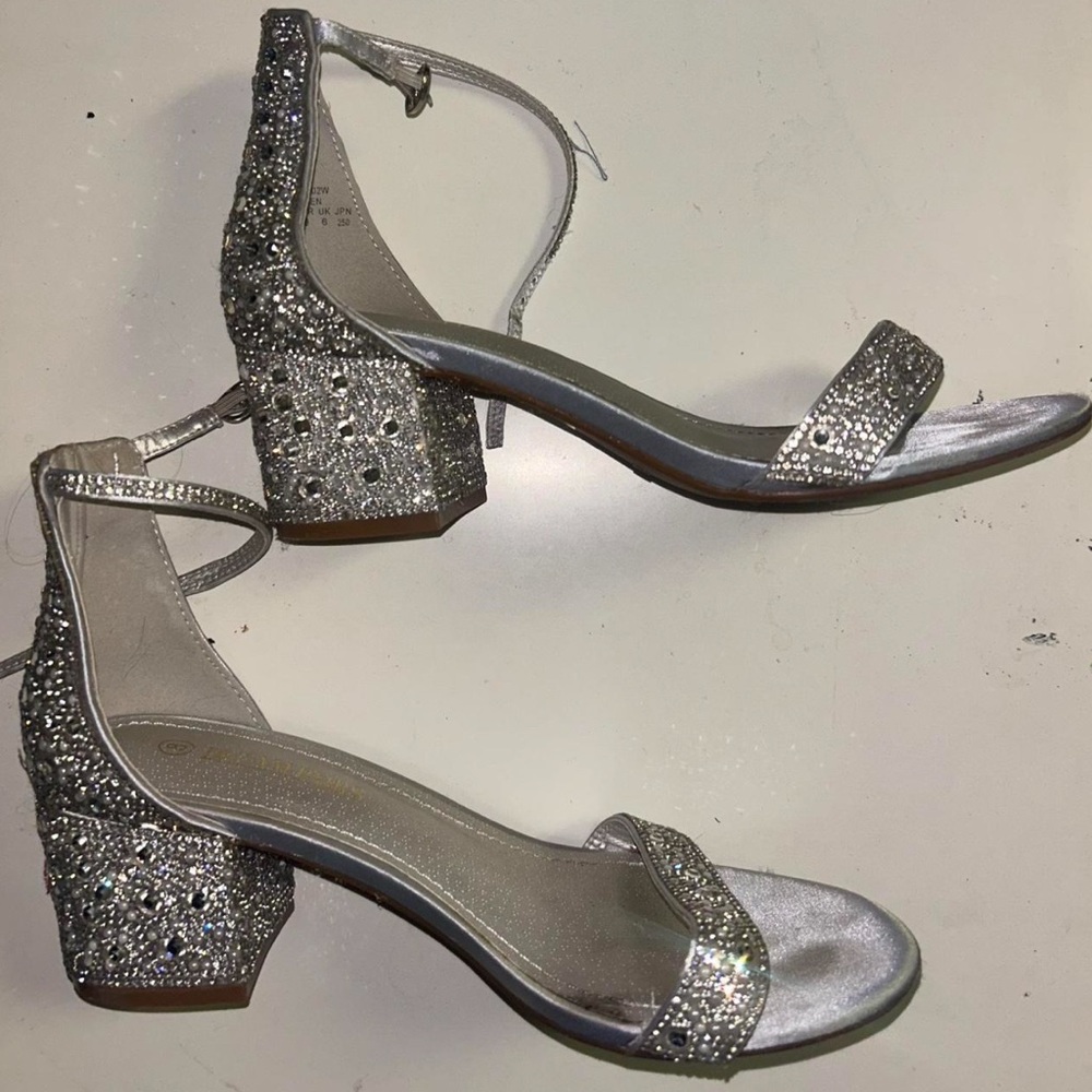 Dream Paris Silver Bedazzled Heels